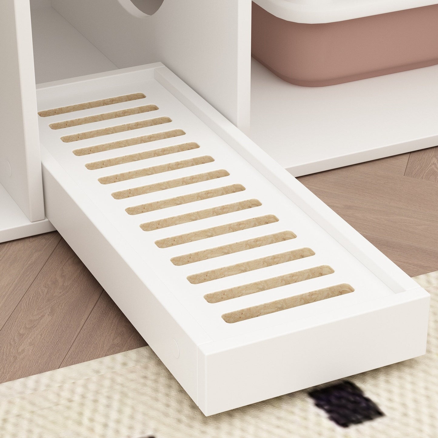 Bac à litière pour chat à deux compartiments, meuble multifonctionnel