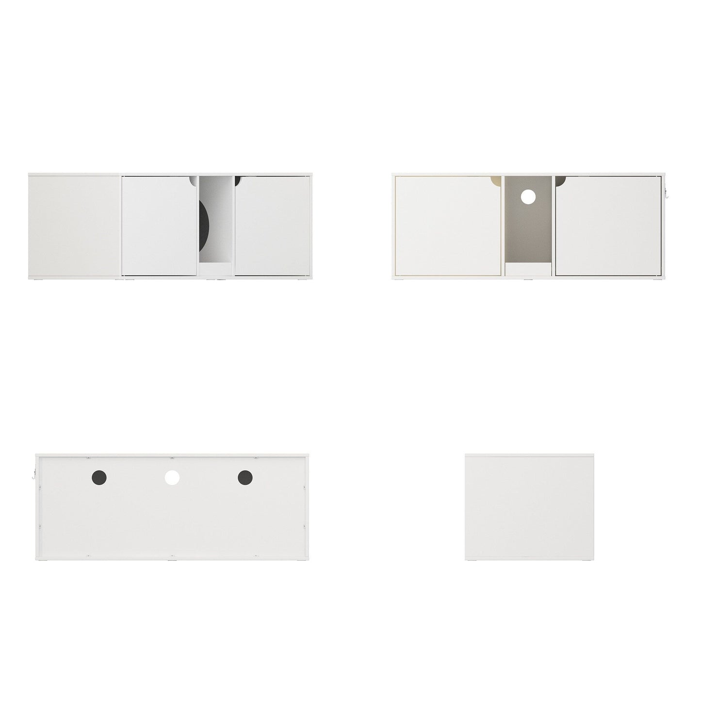 Bac à litière pour chat à deux compartiments, meuble multifonctionnel