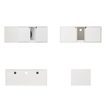 Bac à litière pour chat à deux compartiments, meuble multifonctionnel