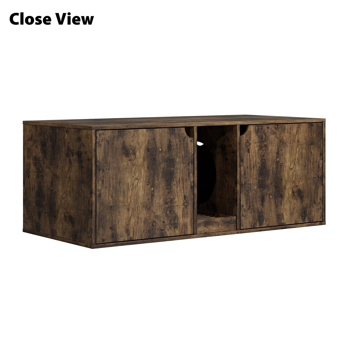 Bac à litière pour chat à deux compartiments, meuble multifonctionnel