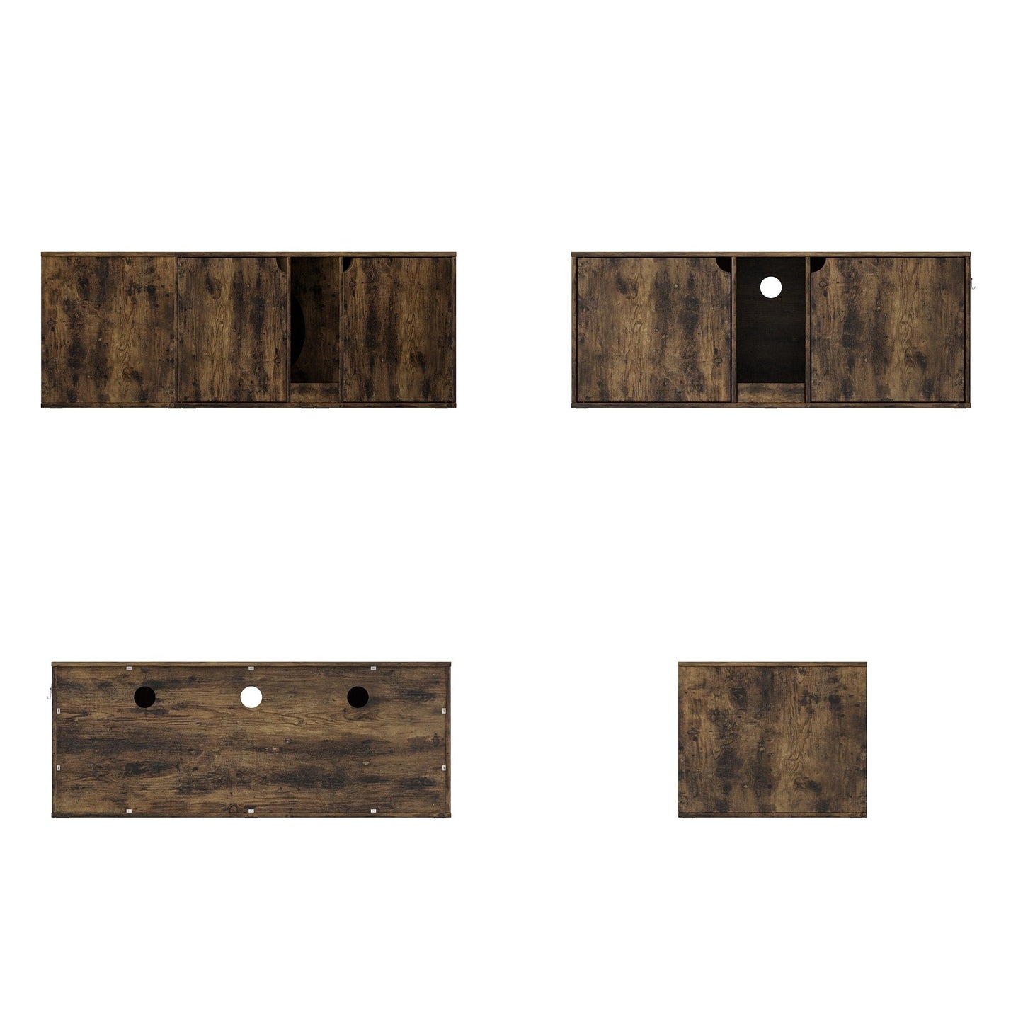 Bac à litière pour chat à deux compartiments, meuble multifonctionnel