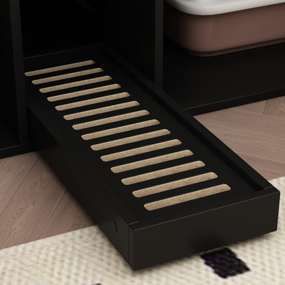 Bac à litière pour chat à deux compartiments, meuble multifonctionnel