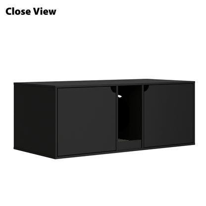 Bac à litière pour chat à deux compartiments, meuble multifonctionnel