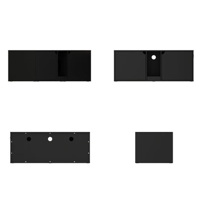 Bac à litière pour chat à deux compartiments, meuble multifonctionnel