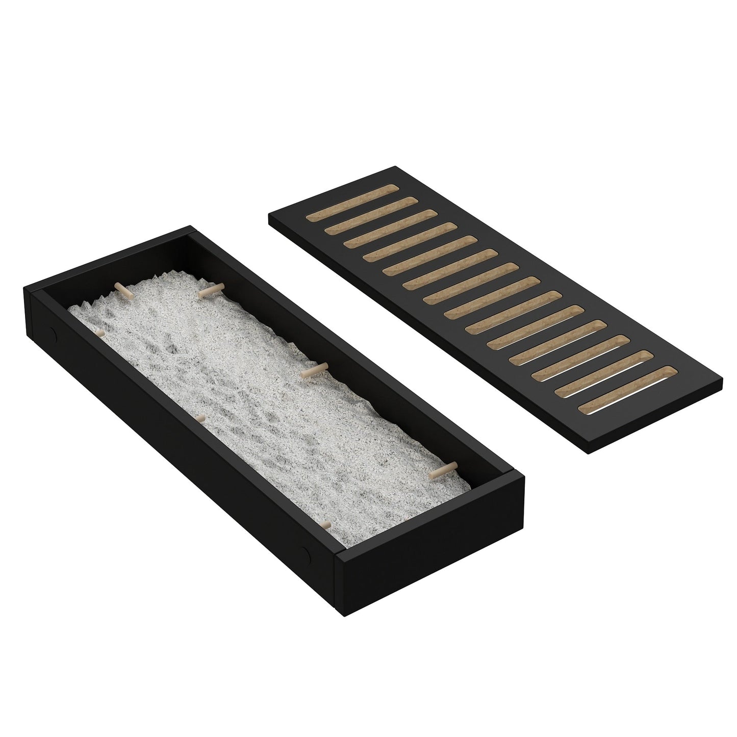 Bac à litière pour chat à deux compartiments, meuble multifonctionnel