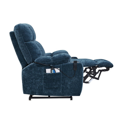 Dual OKIN Motor Lift Recliner for Seniors with Heating, Massage, 180° Lay Flat, and Adjustable Backrest/Footrest