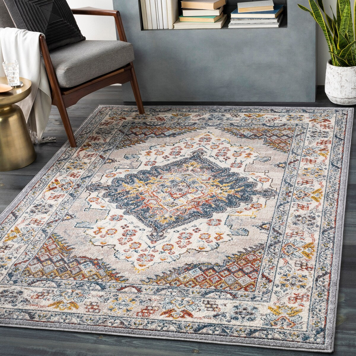 Tapis médaillon persan traditionnel Livabliss Elmas