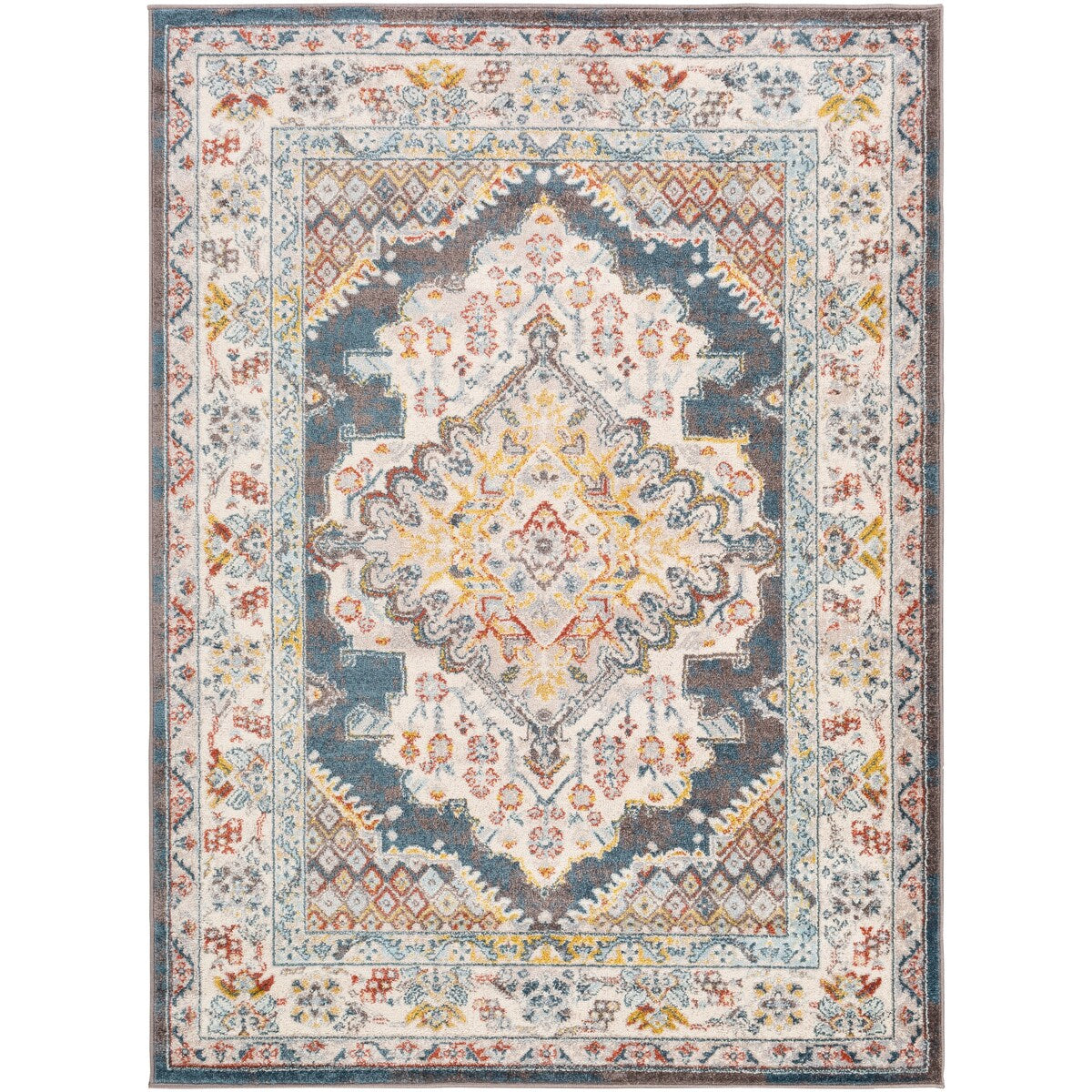 Tapis médaillon persan traditionnel Livabliss Elmas