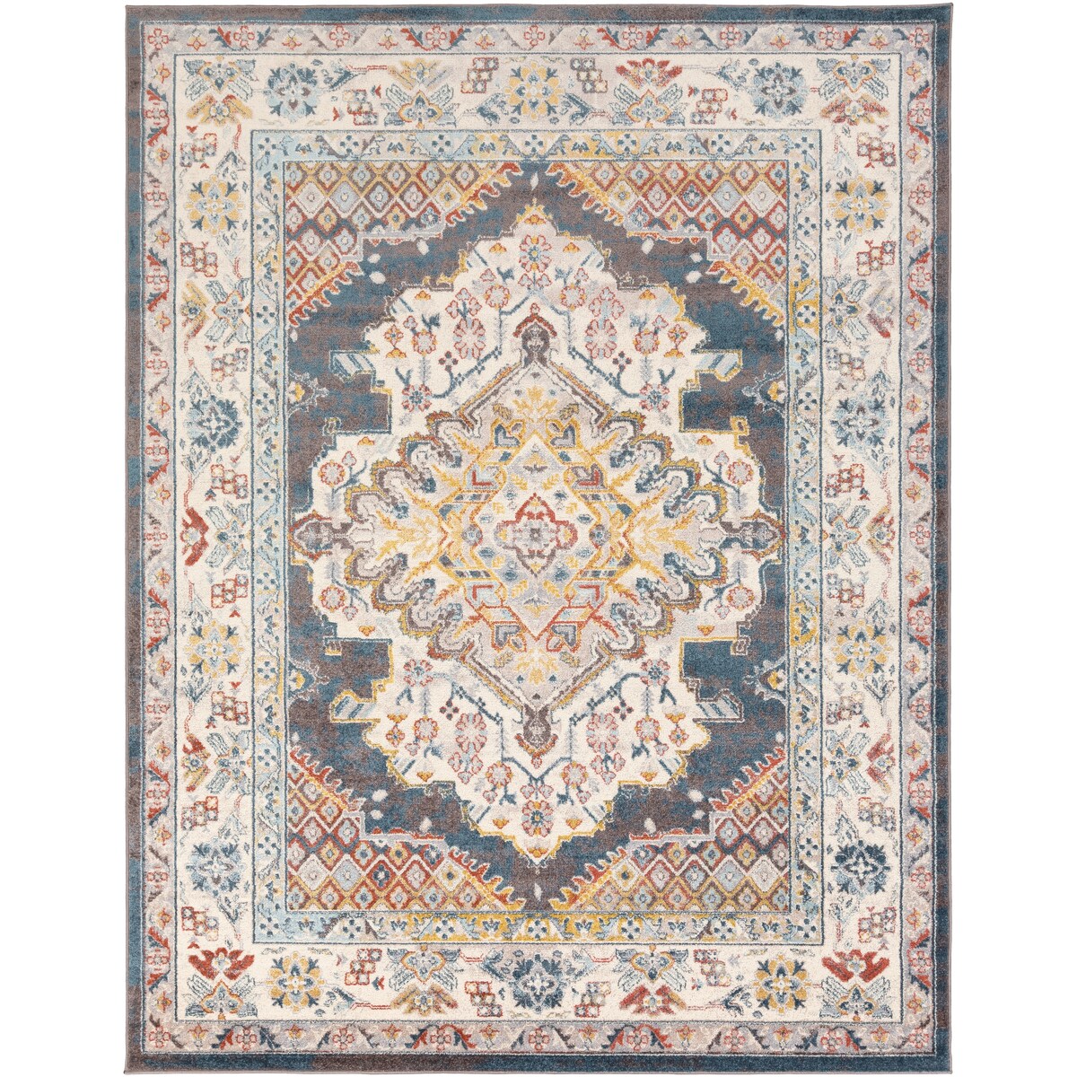 Tapis médaillon persan traditionnel Livabliss Elmas