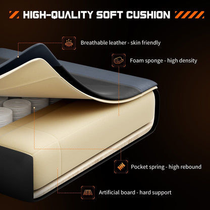 Ergonomic PU Leather 360° Swivel Gaming Recliner with Footrest, Headrest, Lumbar Support, Adjustable Height
