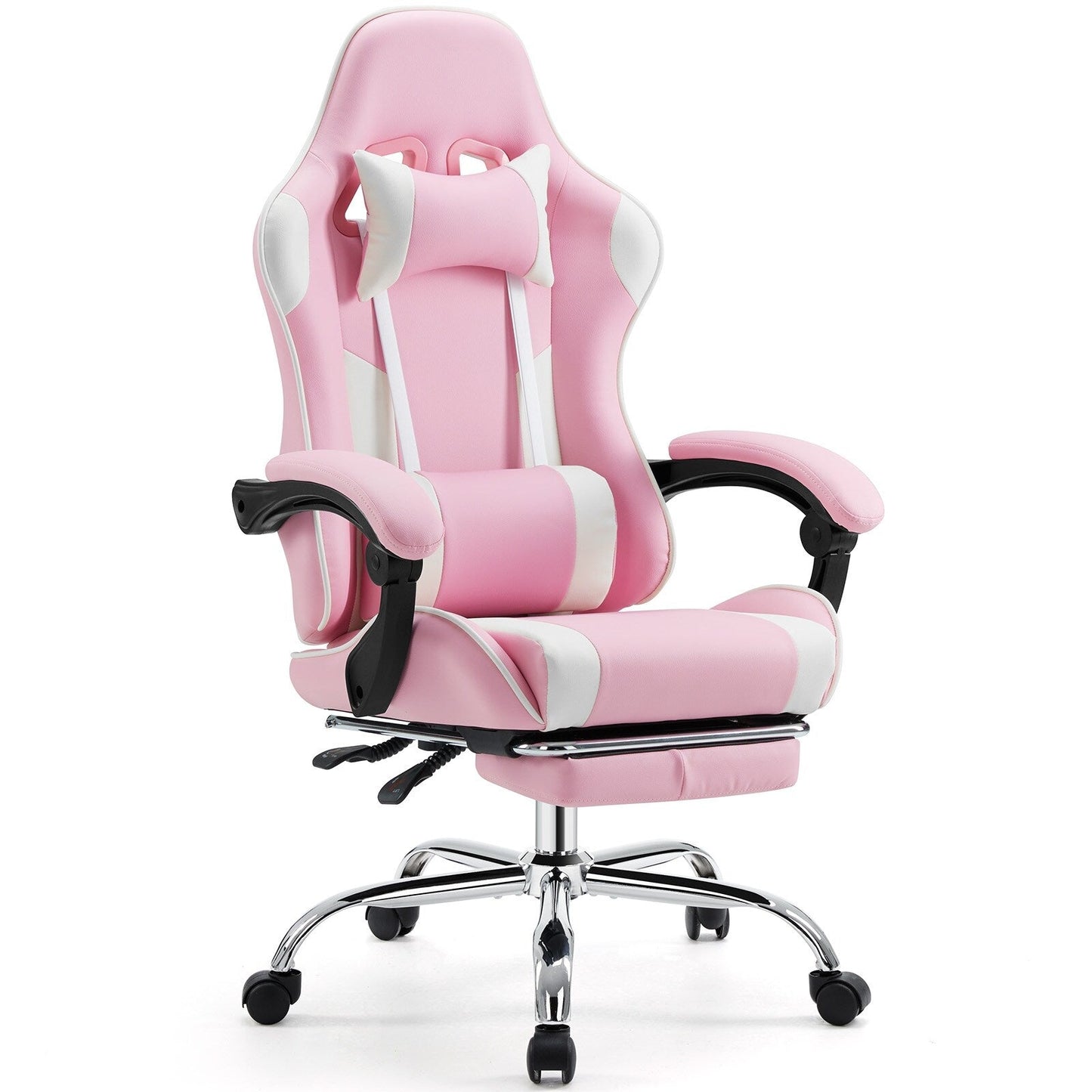 Ergonomic PU Leather 360° Swivel Gaming Recliner with Footrest, Headrest, Lumbar Support, Adjustable Height