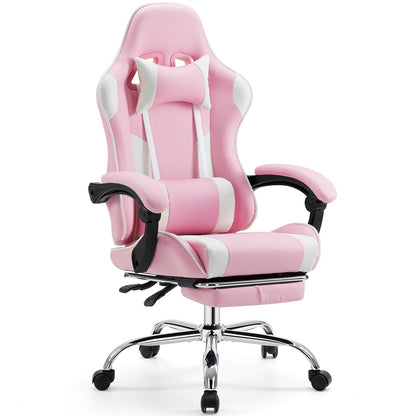 Ergonomic PU Leather 360° Swivel Gaming Recliner with Footrest, Headrest, Lumbar Support, Adjustable Height