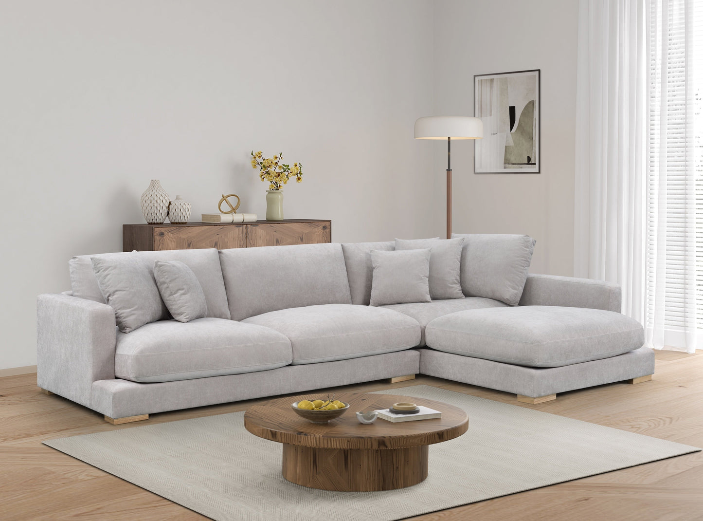 Canapé en tissu - Velora Écru