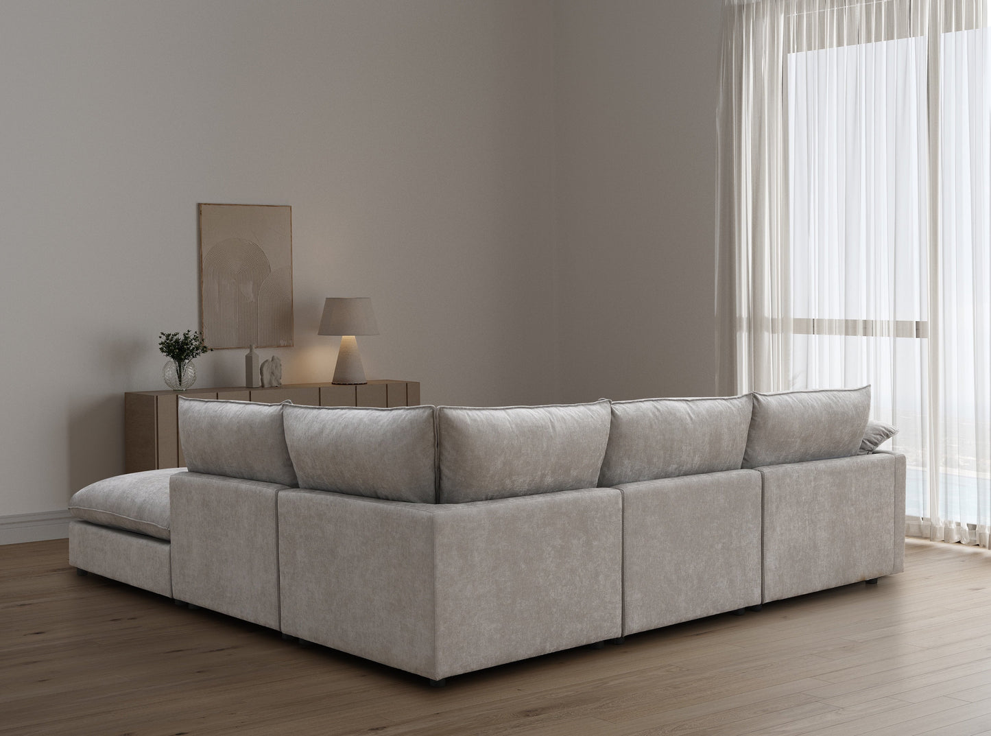 Canapé en tissu - Velora Écru