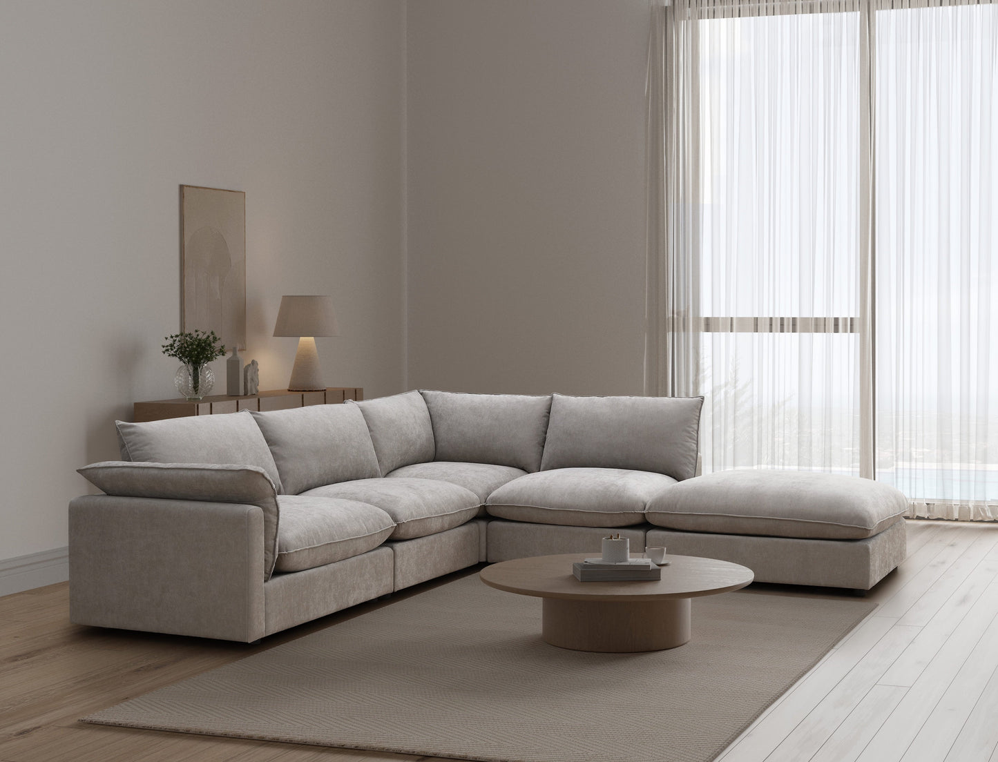 Canapé en tissu - Velora Écru