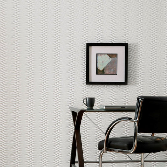 FASÄDE Panneau mural horizontal actuel en PVC blanc brillant de 1,2 m x 2,4 m