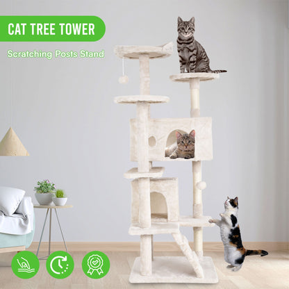 Arbre à chat Furniture of America, tour à chat à plusieurs niveaux avec échelle, plateformes et condos