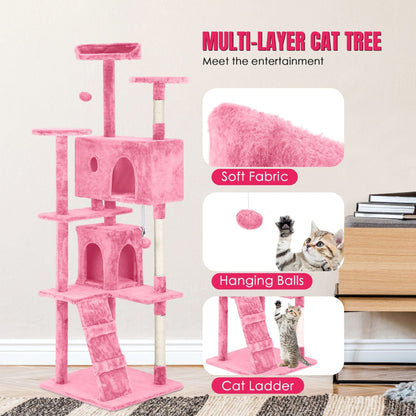 Arbre à chat Furniture of America, tour à chat à plusieurs niveaux avec échelle, plateformes et condos