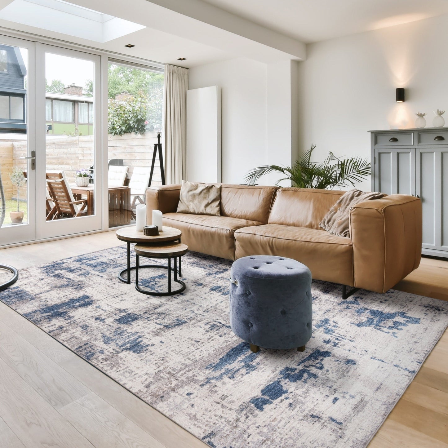 Gertmenian Crystal Print Washable Digital Printed Flat Pile Polyester Slip Resistant Area Rug Collection
