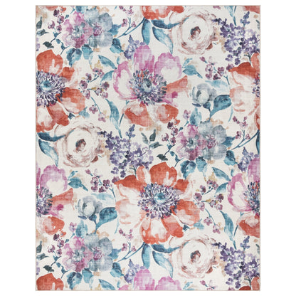 Gertmenian Crystal Print Washable Digital Printed Flat Pile Polyester Slip Resistant Area Rug Collection