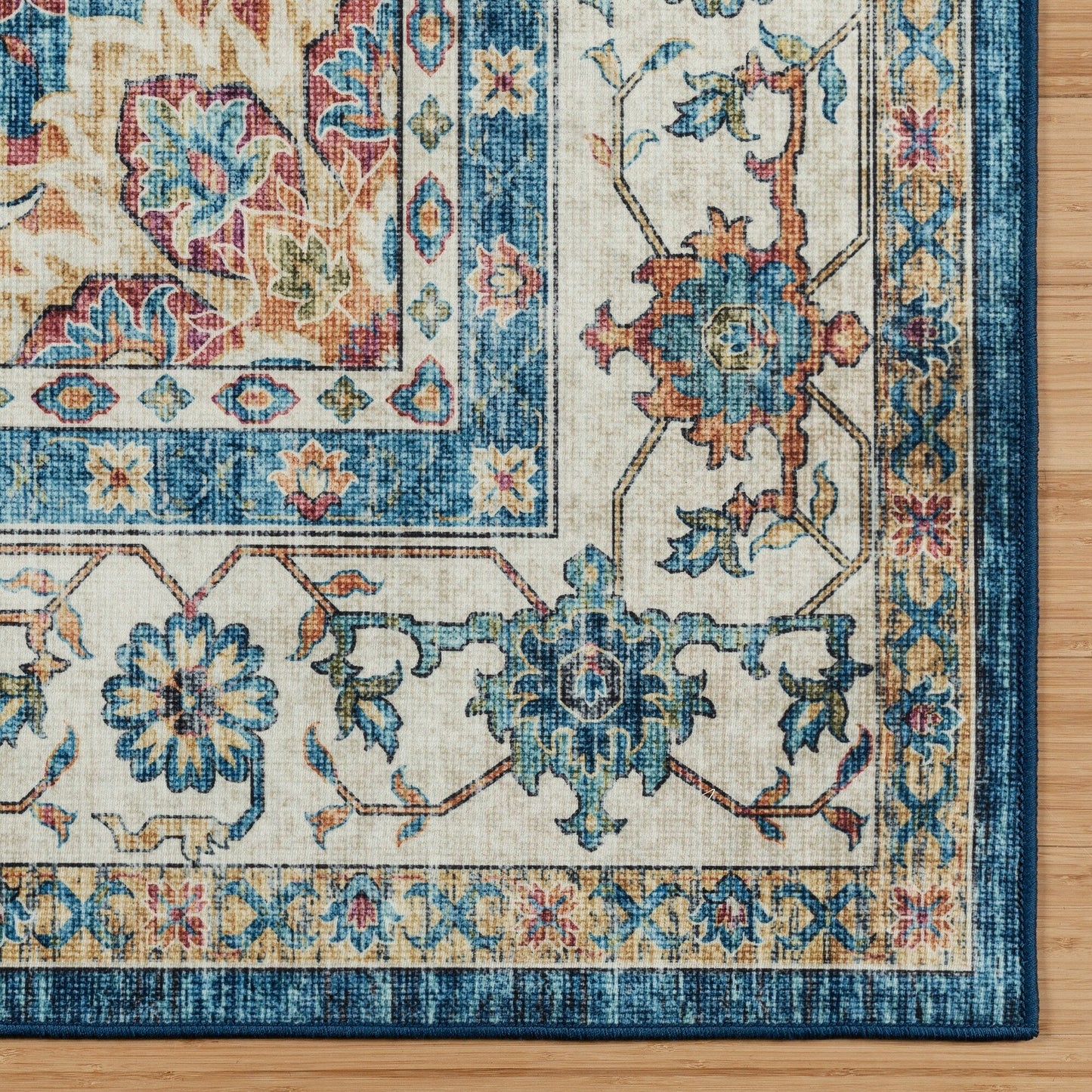 Gertmenian Crystal Print Washable Digital Printed Flat Pile Polyester Slip Resistant Area Rug Collection