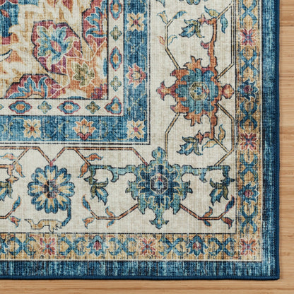 Gertmenian Crystal Print Washable Digital Printed Flat Pile Polyester Slip Resistant Area Rug Collection