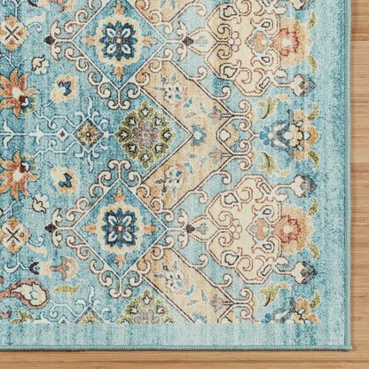 Gertmenian Crystal Print Washable Digital Printed Flat Pile Polyester Slip Resistant Area Rug Collection