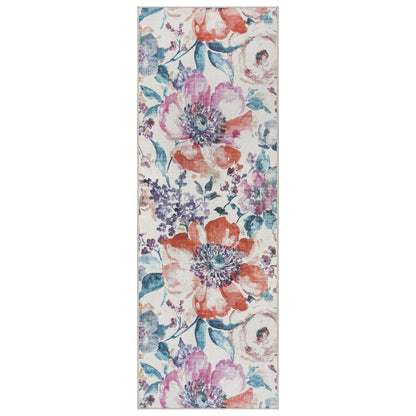 Gertmenian Crystal Print Washable Digital Printed Flat Pile Polyester Slip Resistant Area Rug Collection