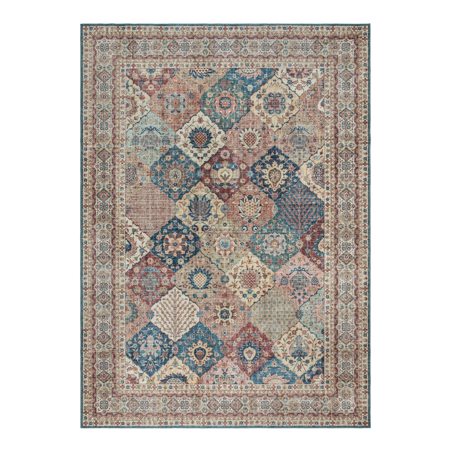 Gertmenian Crystal Print Washable Digital Printed Flat Pile Polyester Slip Resistant Area Rug Collection
