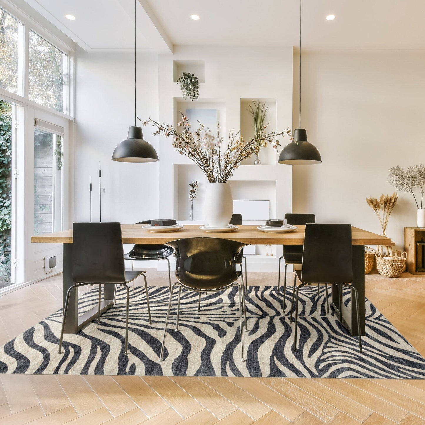 Gertmenian Crystal Print Washable Digital Printed Flat Pile Polyester Slip Resistant Area Rug Collection