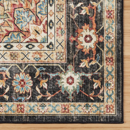Gertmenian Crystal Print Washable Digital Printed Flat Pile Polyester Slip Resistant Area Rug Collection
