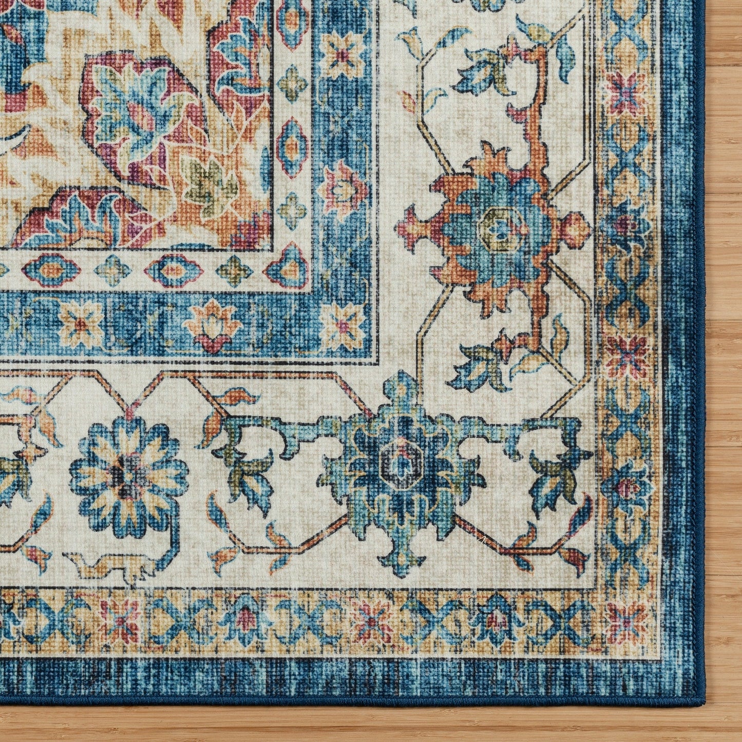 Gertmenian Crystal Print Washable Digital Printed Flat Pile Polyester Slip Resistant Area Rug Collection
