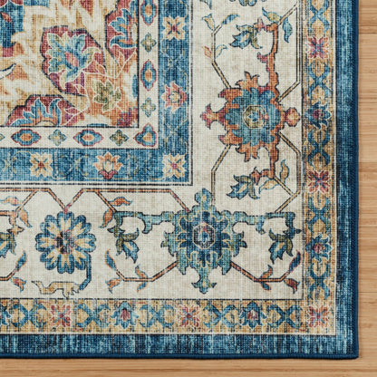 Gertmenian Crystal Print Washable Digital Printed Flat Pile Polyester Slip Resistant Area Rug Collection