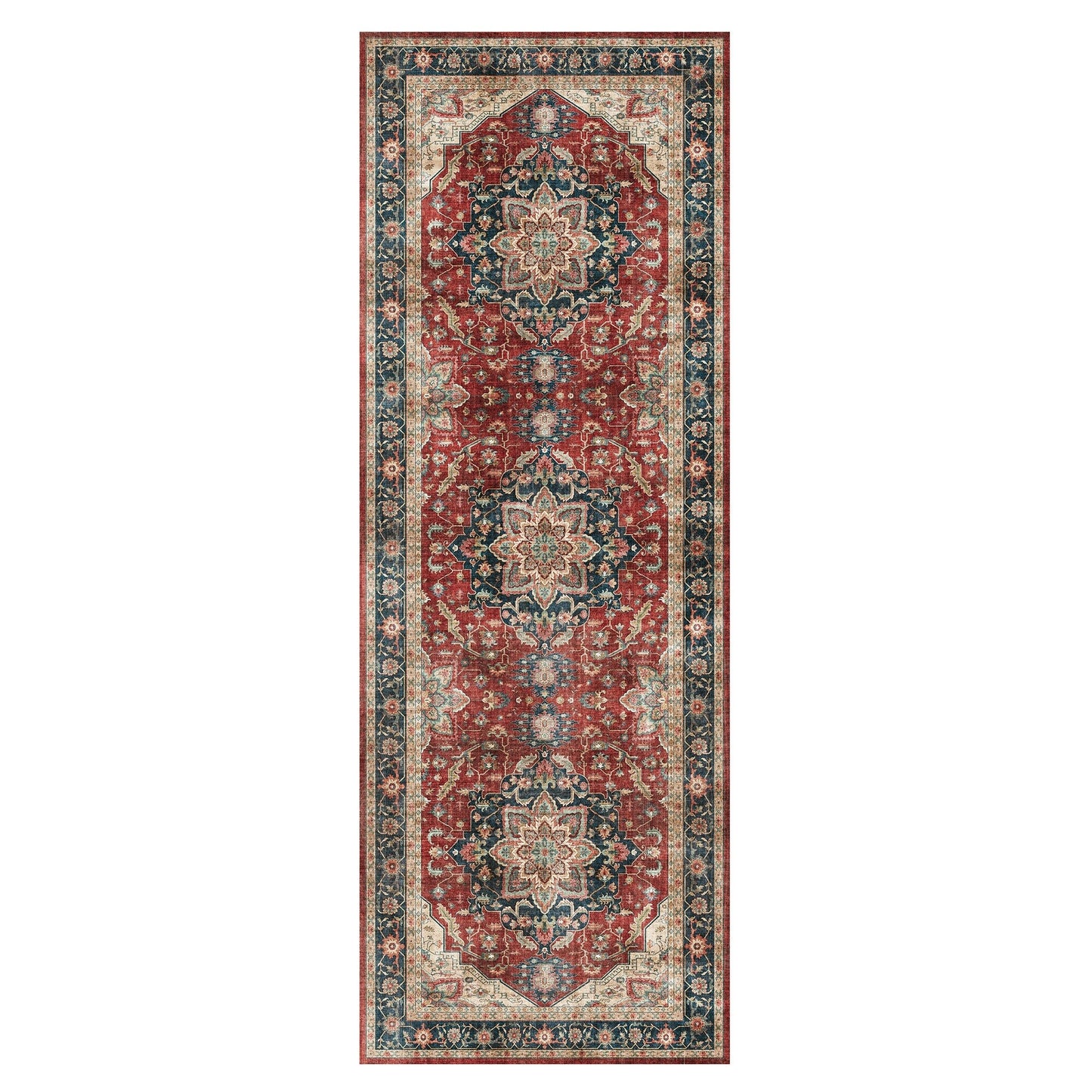 Gertmenian Crystal Print Washable Digital Printed Flat Pile Polyester Slip Resistant Area Rug Collection