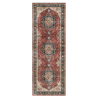 Gertmenian Crystal Print Washable Digital Printed Flat Pile Polyester Slip Resistant Area Rug Collection