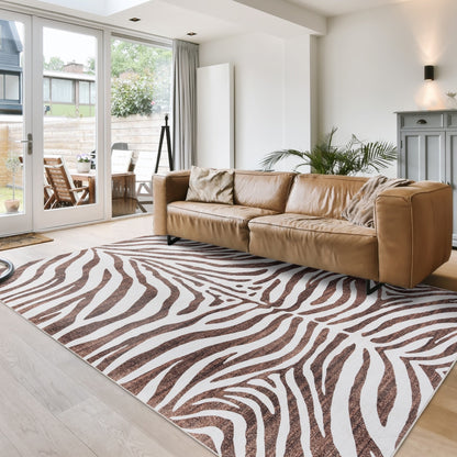 Gertmenian Crystal Print Washable Digital Printed Flat Pile Polyester Slip Resistant Area Rug Collection