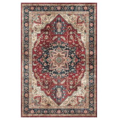Gertmenian Crystal Print Washable Digital Printed Flat Pile Polyester Slip Resistant Area Rug Collection