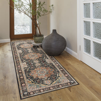 Gertmenian Crystal Print Washable Digital Printed Flat Pile Polyester Slip Resistant Area Rug Collection