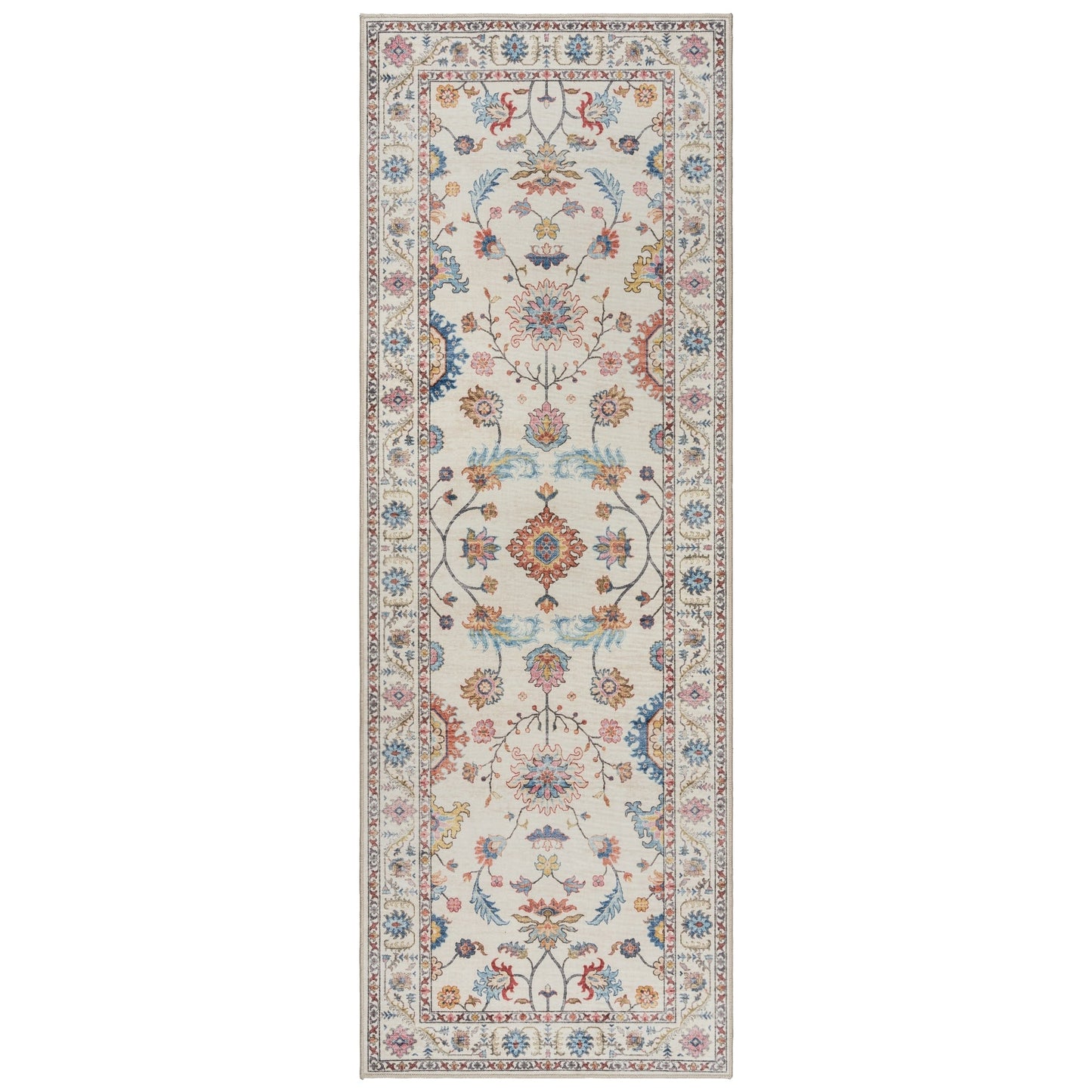 Gertmenian Crystal Print Washable Digital Printed Flat Pile Polyester Slip Resistant Area Rug Collection