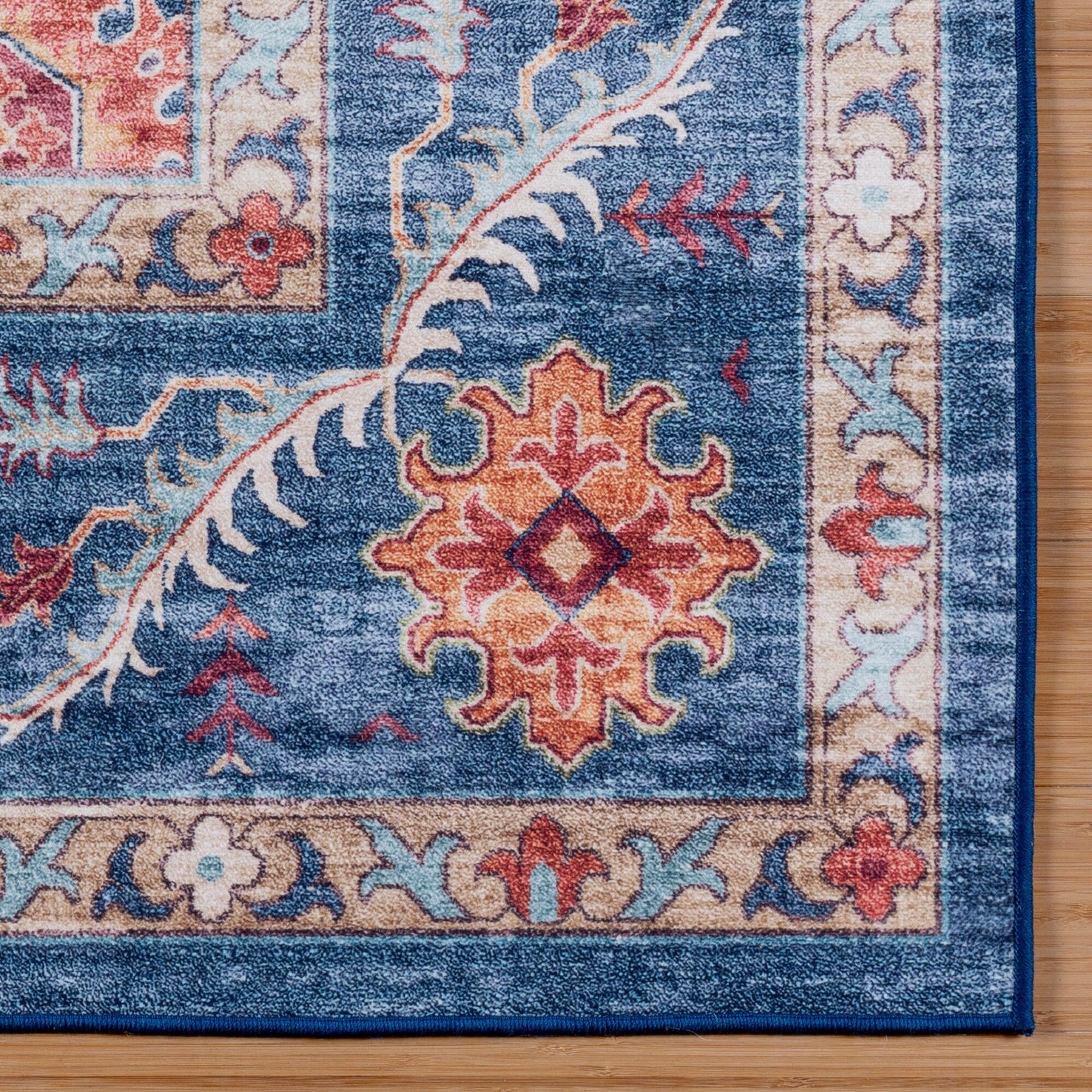 Gertmenian Crystal Print Washable Digital Printed Flat Pile Polyester Slip Resistant Area Rug Collection