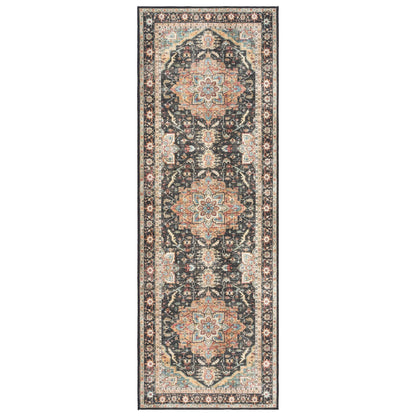 Gertmenian Crystal Print Washable Digital Printed Flat Pile Polyester Slip Resistant Area Rug Collection