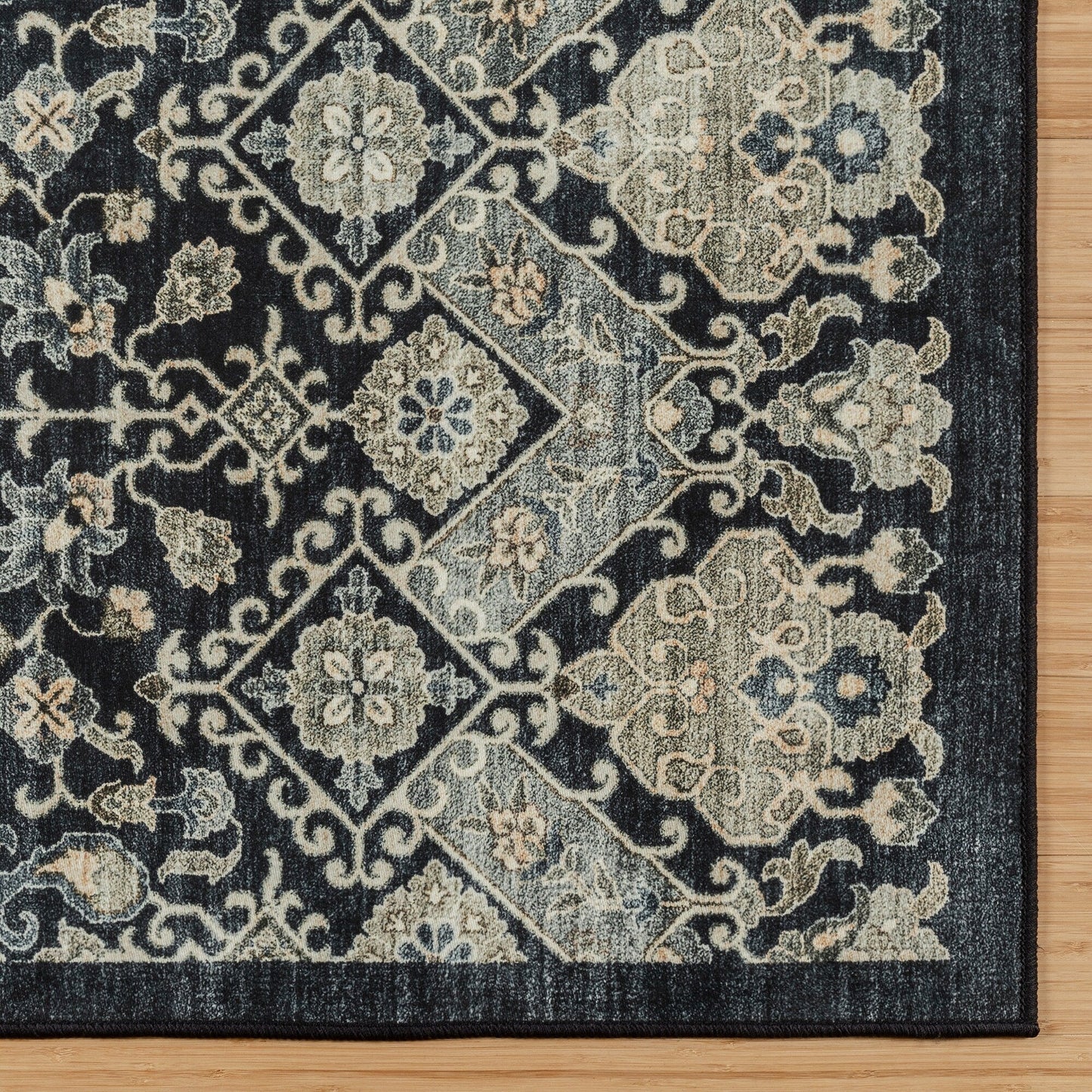 Gertmenian Crystal Print Washable Digital Printed Flat Pile Polyester Slip Resistant Area Rug Collection