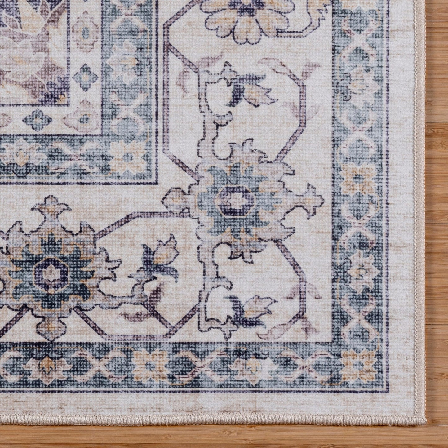 Gertmenian Crystal Print Washable Digital Printed Flat Pile Polyester Slip Resistant Area Rug Collection