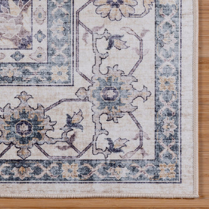 Gertmenian Crystal Print Washable Digital Printed Flat Pile Polyester Slip Resistant Area Rug Collection