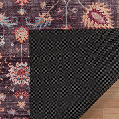 Gertmenian Crystal Print Washable Digital Printed Flat Pile Polyester Slip Resistant Area Rug Collection