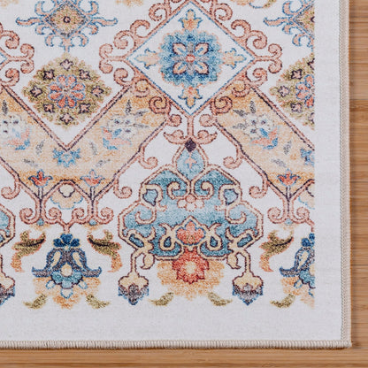 Gertmenian Crystal Print Washable Digital Printed Flat Pile Polyester Slip Resistant Area Rug Collection
