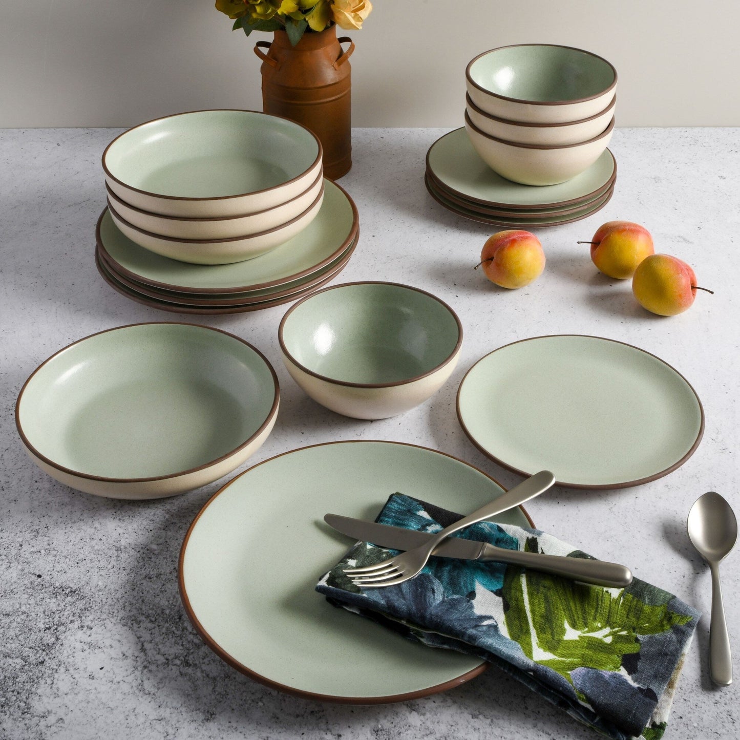 Gibson Elite Contempo Classic 16-Piece Double Bowl Dinnerware Set