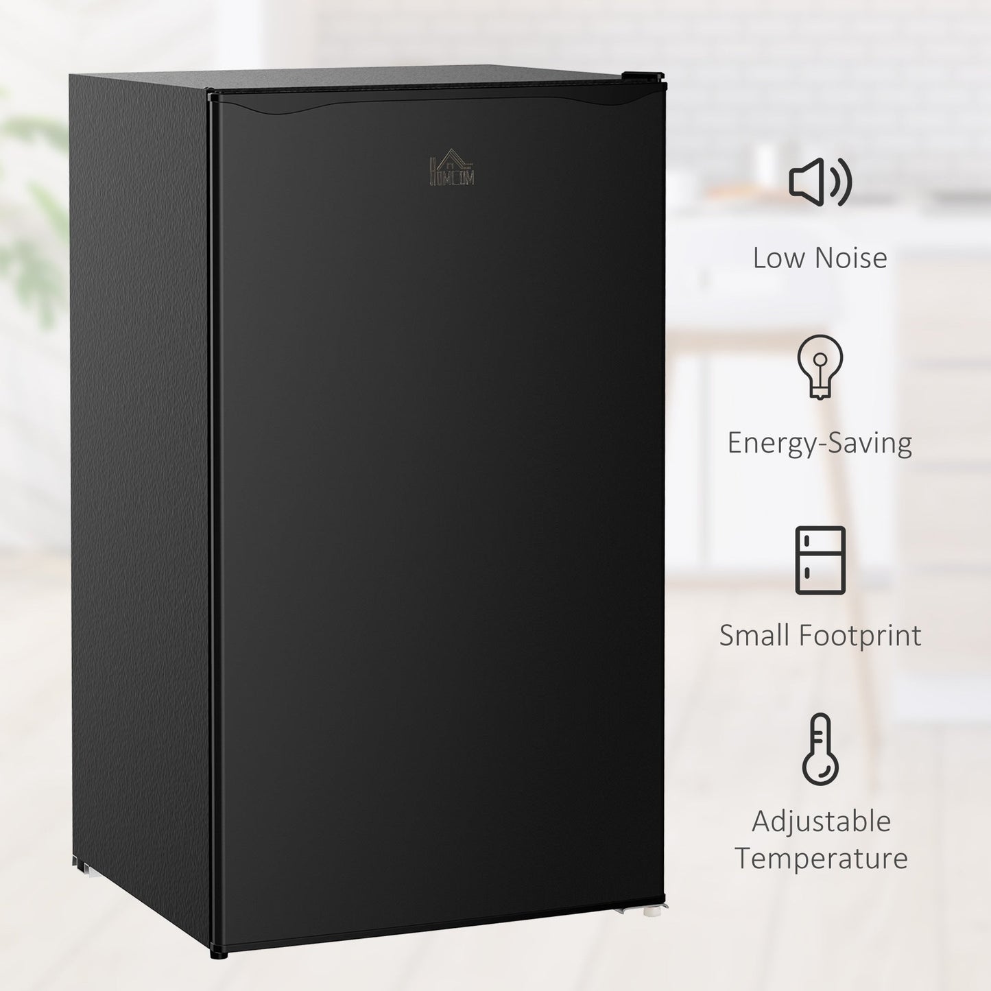 Mini-réfrigérateur HOMCOM de 3,2 pi³ avec congélateur, réfrigérateur compact à une porte avec thermostat réglable pour chambre à coucher