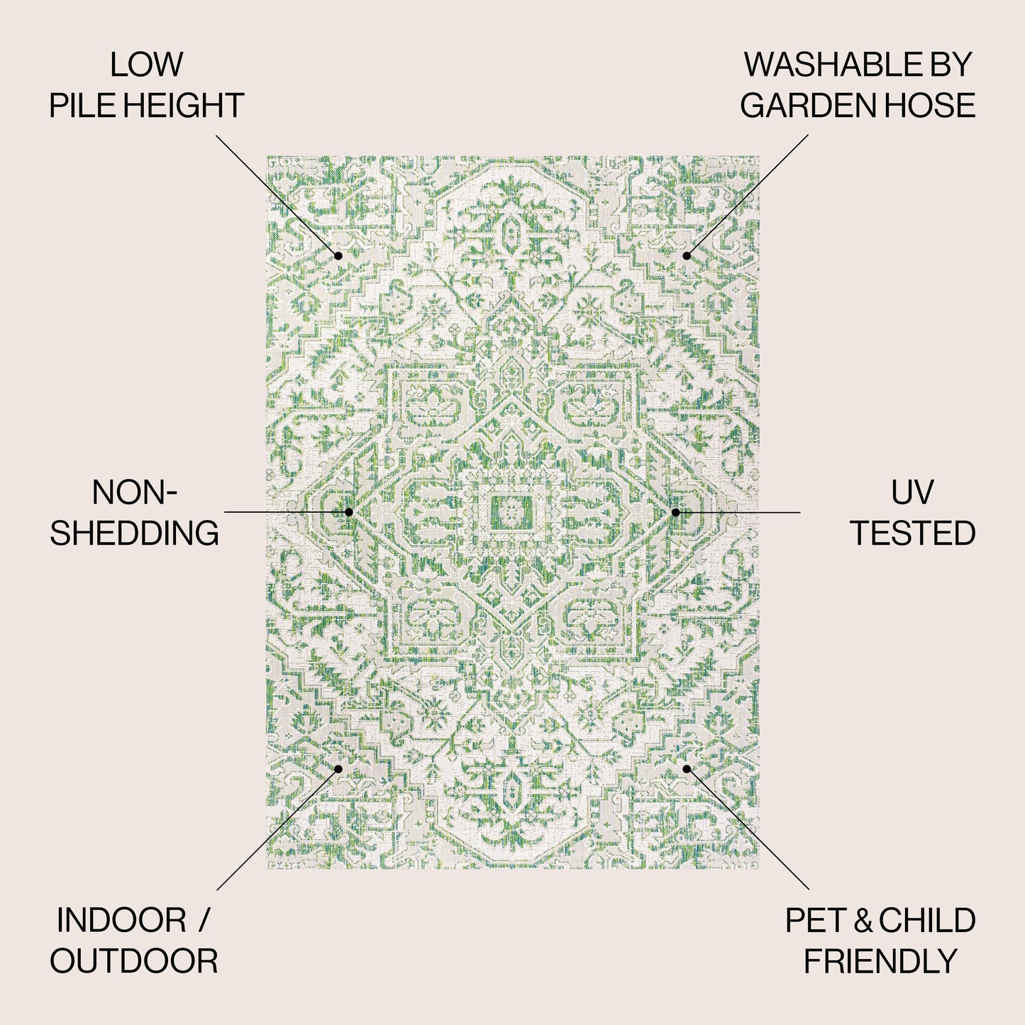 JONATHAN Y Charleston Medallion Indoor/Outdoor Area Rug
