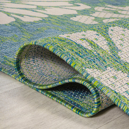JONATHAN Y Floral Textured Weave Indoor/Outdoor Area Rug